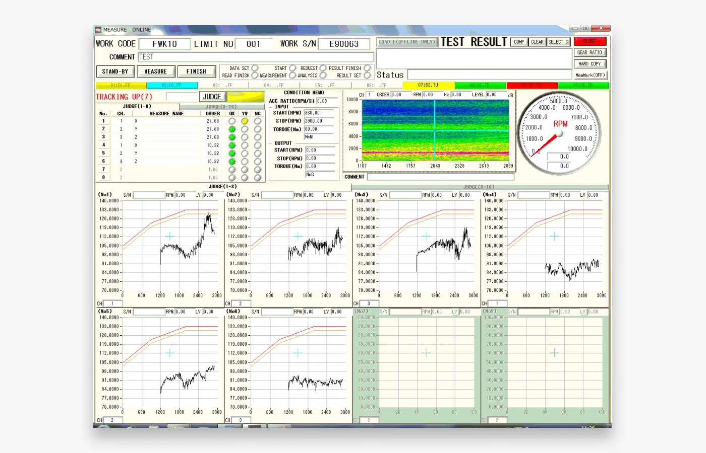 GearNoise Test System画面